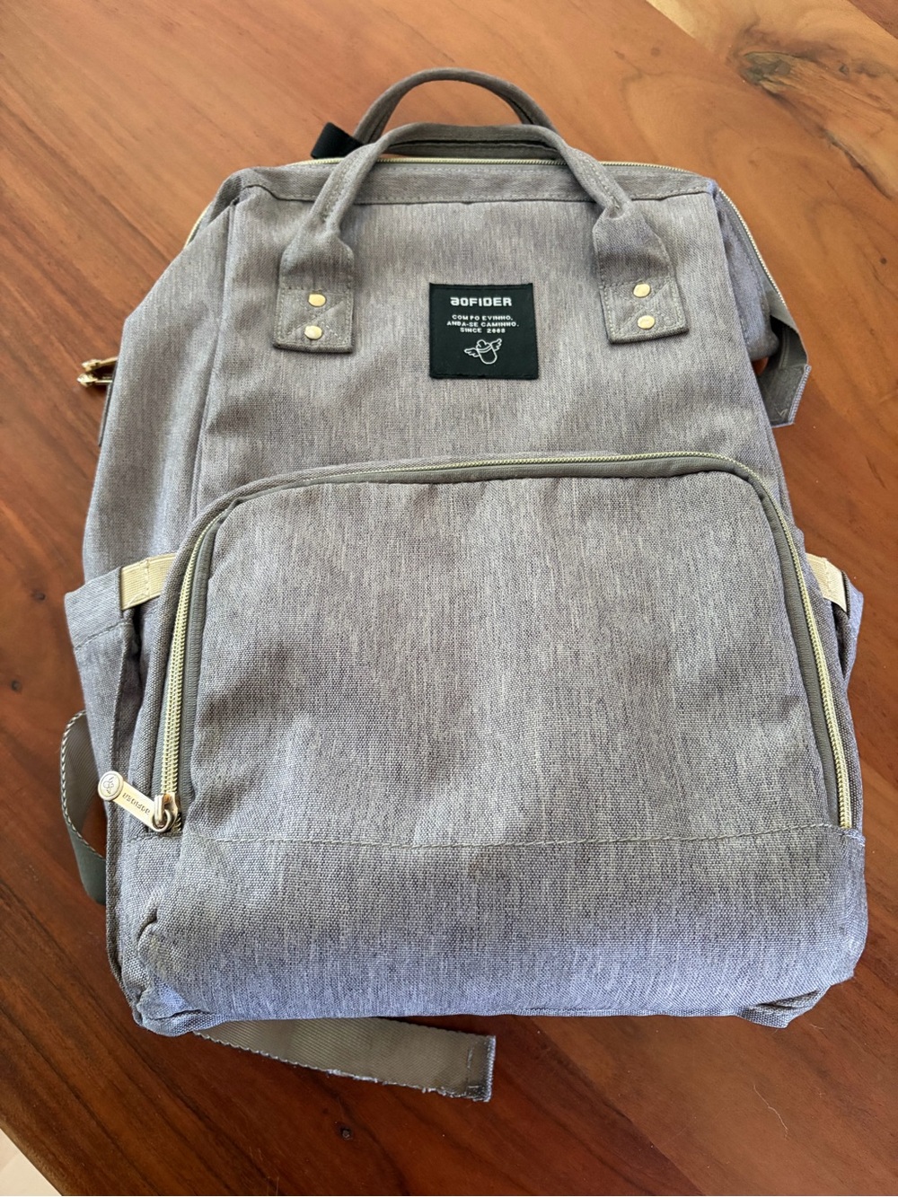 Gray Baby Diaper Bag Backpack by Aofider